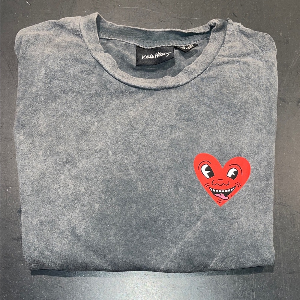 Keith Haring acid washed gray Short Sleeve Tee